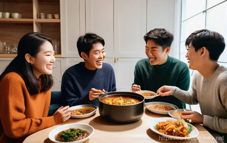 한국식 김치찌개 vs 퓨전 김치찌개 - **Prompt:** A dynamic, modern food photography shot of a fusion Kimchi-jjigae served in a stylish, c...